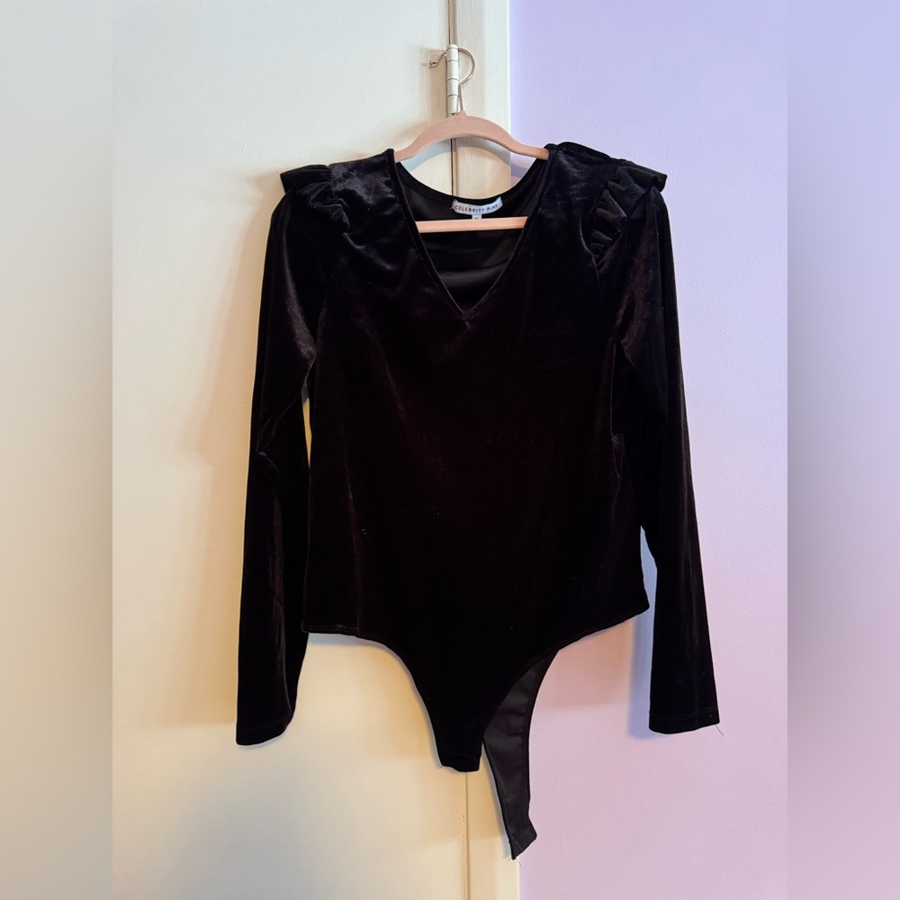 Celebrity Pink Velour Bodysuit